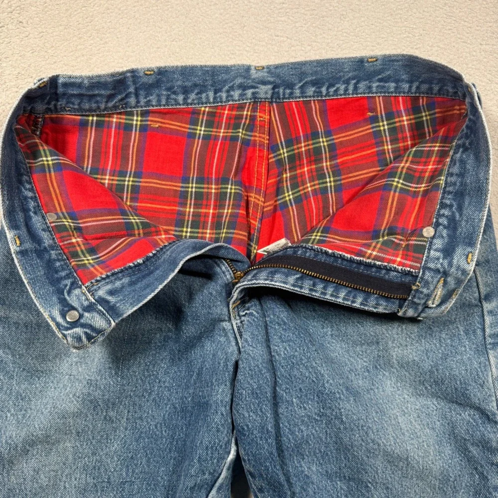Vintage 90s LL Bean Jeans Mens 34x32 Flannel Lined Union Made in USA Fit Like 32